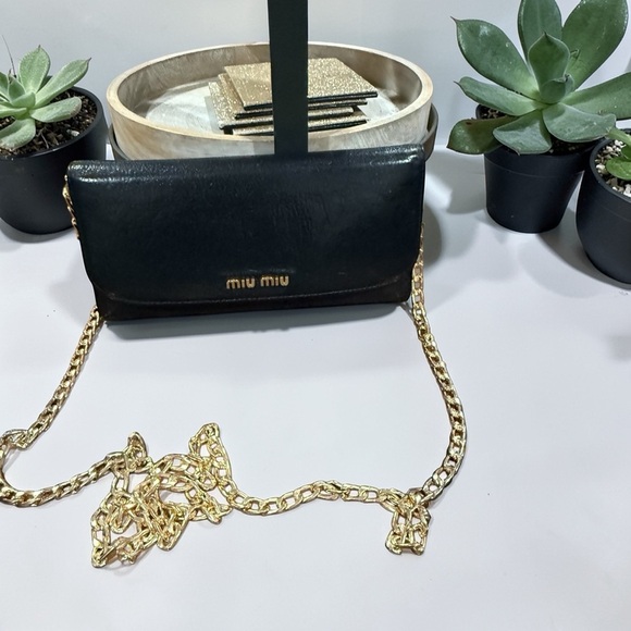 Miu Miu Handbags - Miu Miu Black Leather Bifold wallet with card holder
